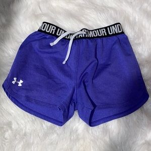 Purple under armour shorts size M